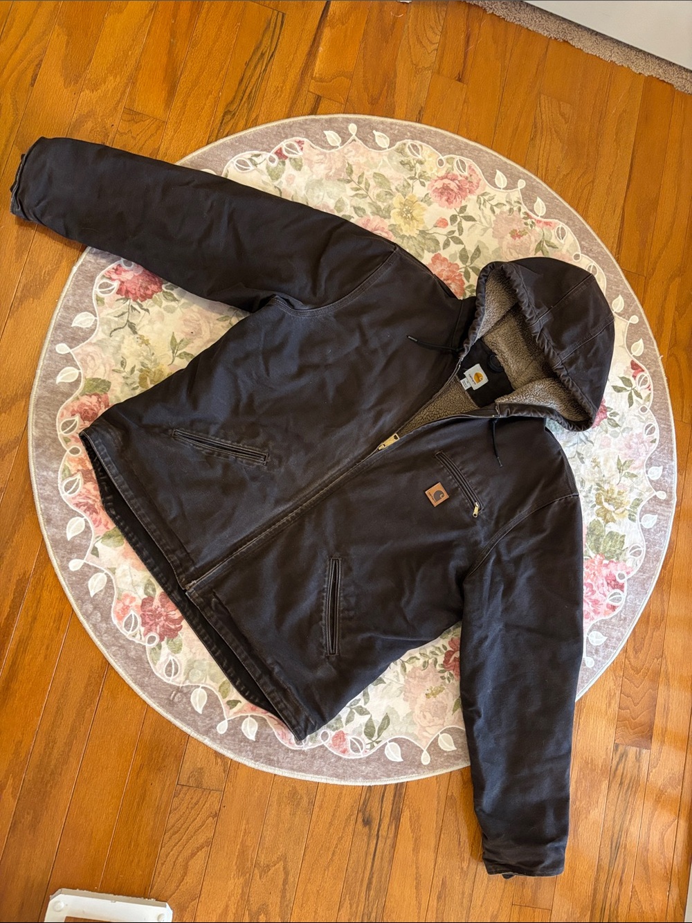 Carhartt Men's Dark Brown Hooded Work Jacket